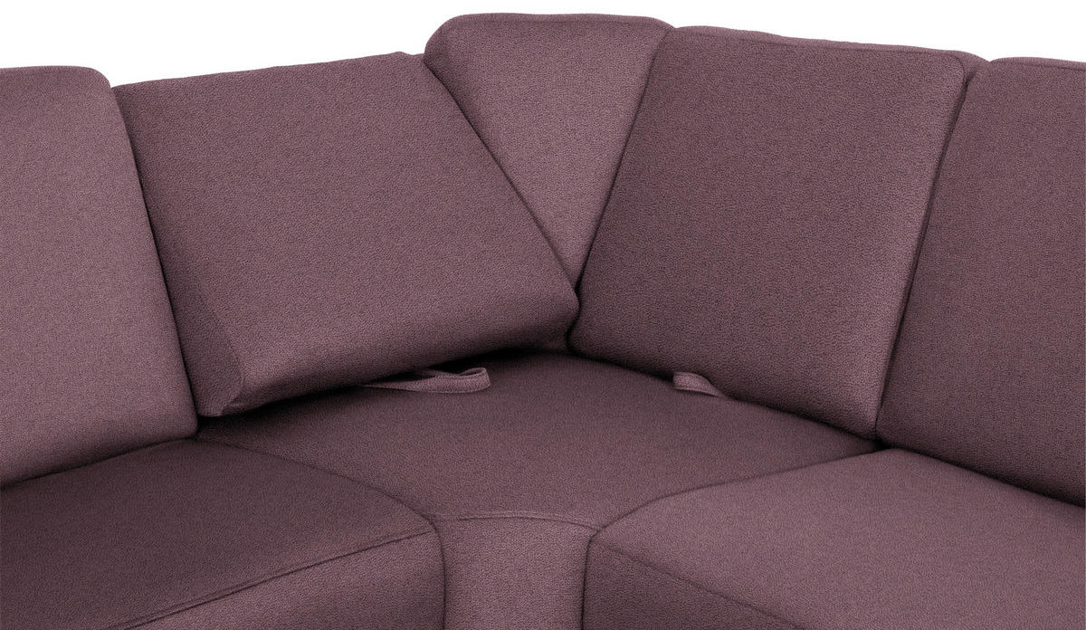 WOHNLANDSCHAFT in Flachgewebe Violett  - Chromfarben/Violett, Konventionell, Textil/Metall (163/336/240cm) - Beldomo System