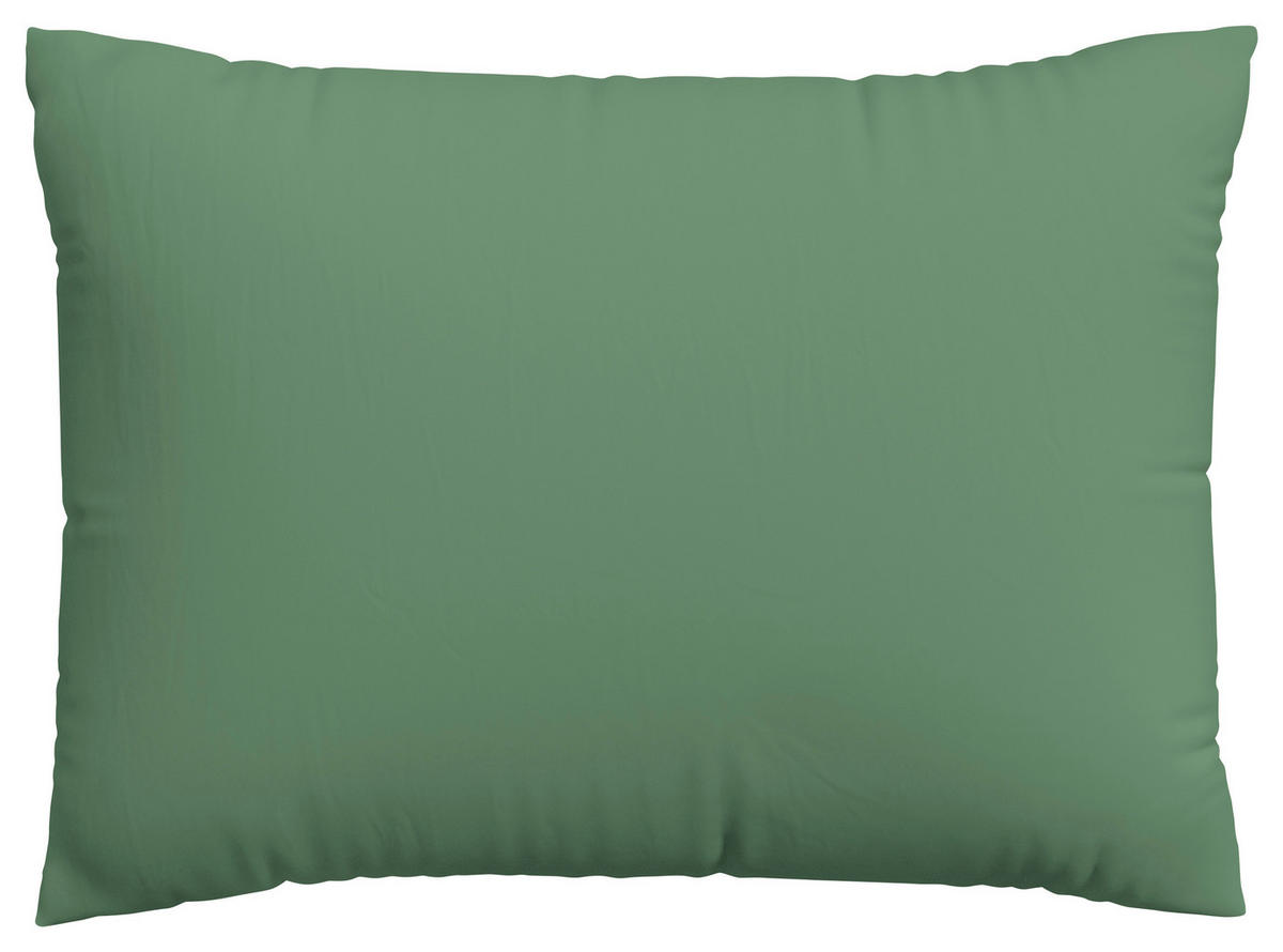 KOPFPOLSTERBEZUG WOVEN SATIN 60/80 cm  - Grün, Basics, Textil (60/80cm) - Schlafgut