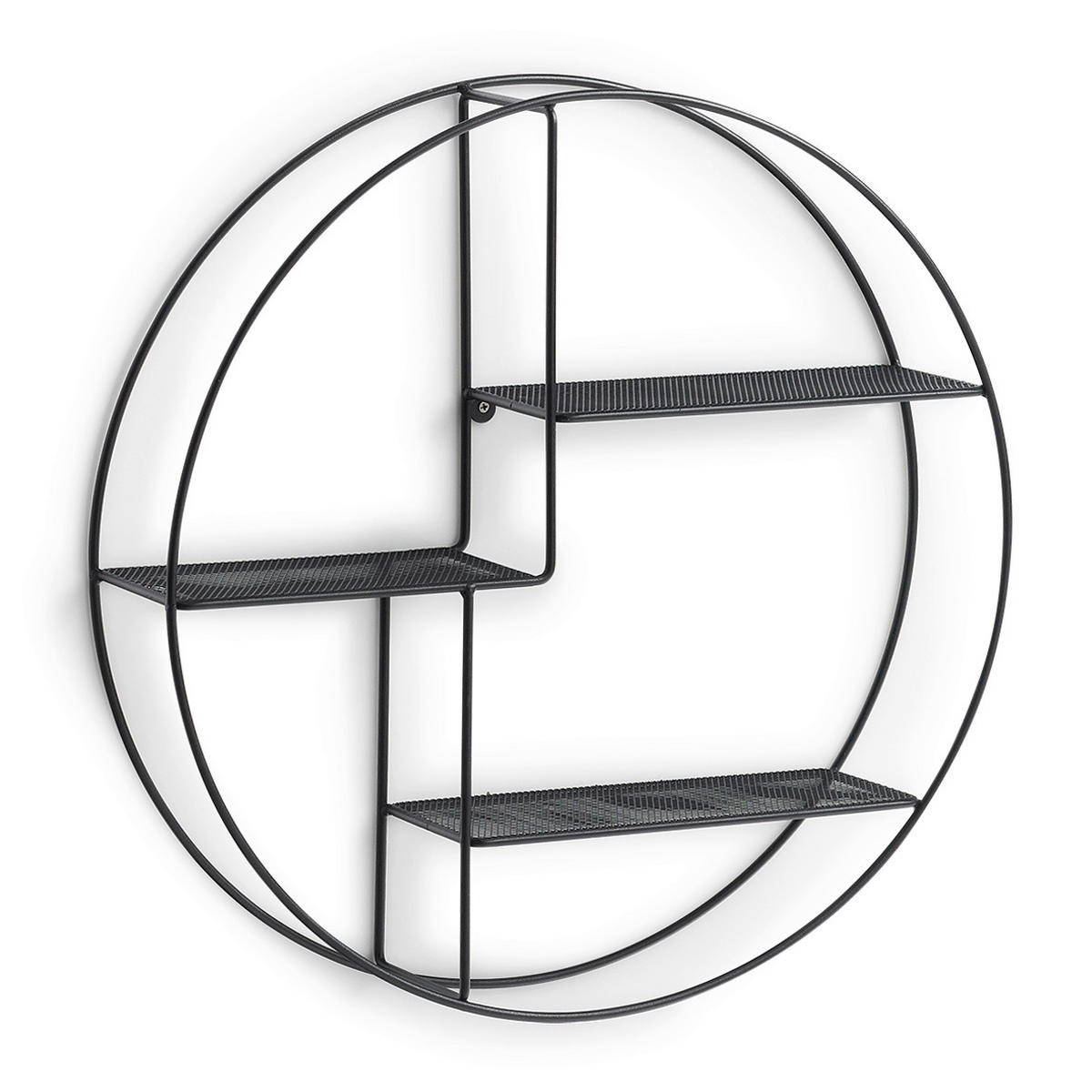 NÁSTĚNNÝ REGÁL, černá, 55/55/12 cm - černá, Basics, kov (55/55/12cm) - Zeller Present