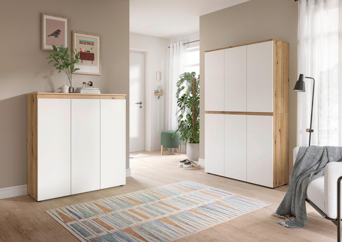 GARDEROBENSCHRANK  in 235/175/37 cm  - Eichefarben/Schwarz, Design, Holzwerkstoff/Kunststoff (235/175/37cm) - Livetastic