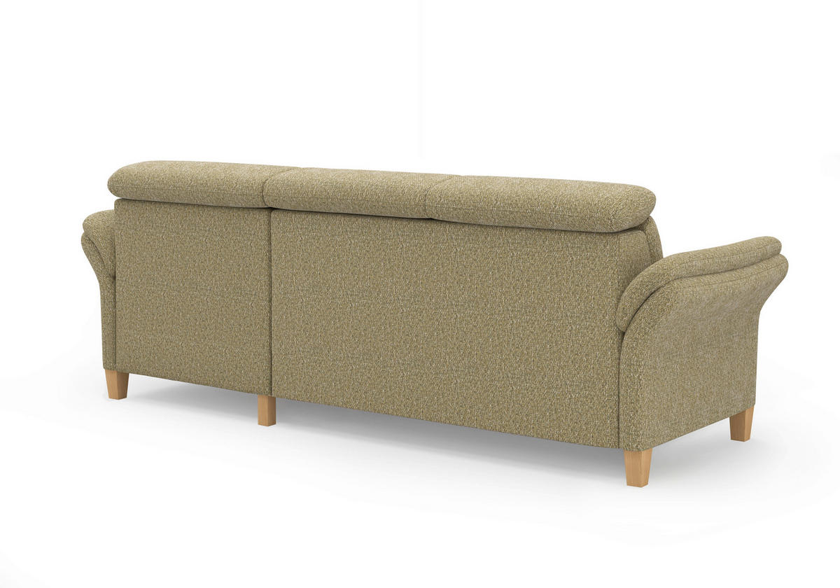 ECKSOFA GLENDALE E Olivgrün Chenille  - Eichefarben/Olivgrün, KONVENTIONELL, Holz/Textil (253/166cm) - Sit & More