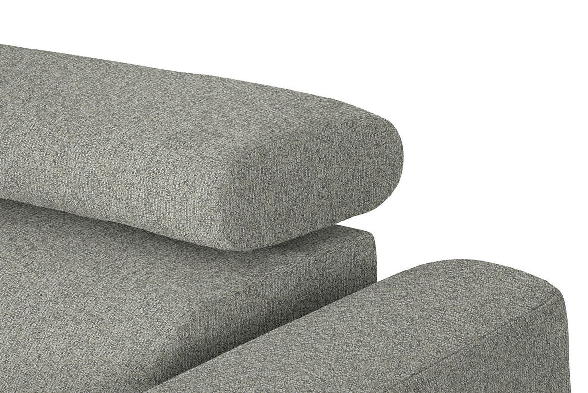 ECKSOFA in Struktur Hellgrau  205/280 cm  - Hellgrau/Schwarz, Design, Textil/Metall (205/280cm) - Xora
