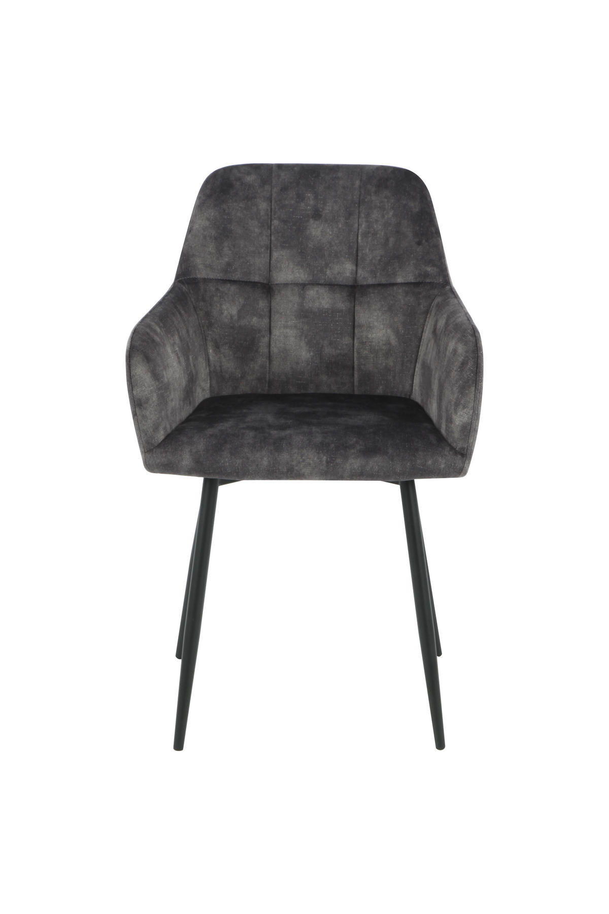 ARMLEHNSTUHL  in Stahl Velours  - Anthrazit, MODERN, Textil/Metall (55/84/61cm) - Livetastic