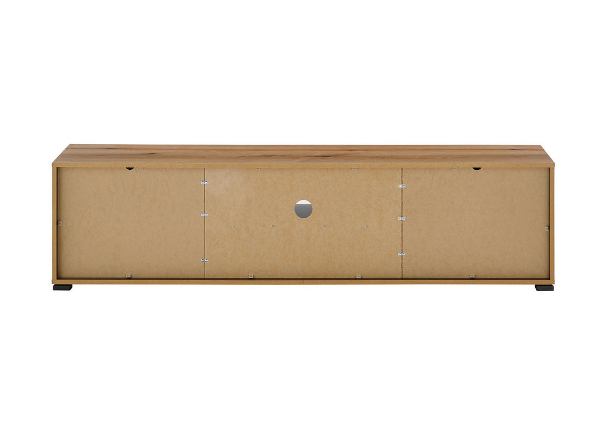 NÍZKA KOMODA, čierna, farba duba, 165/42/40 cm - čierna/farba duba, Design, kompozitné drevo/plast (165/42/40cm) - home24