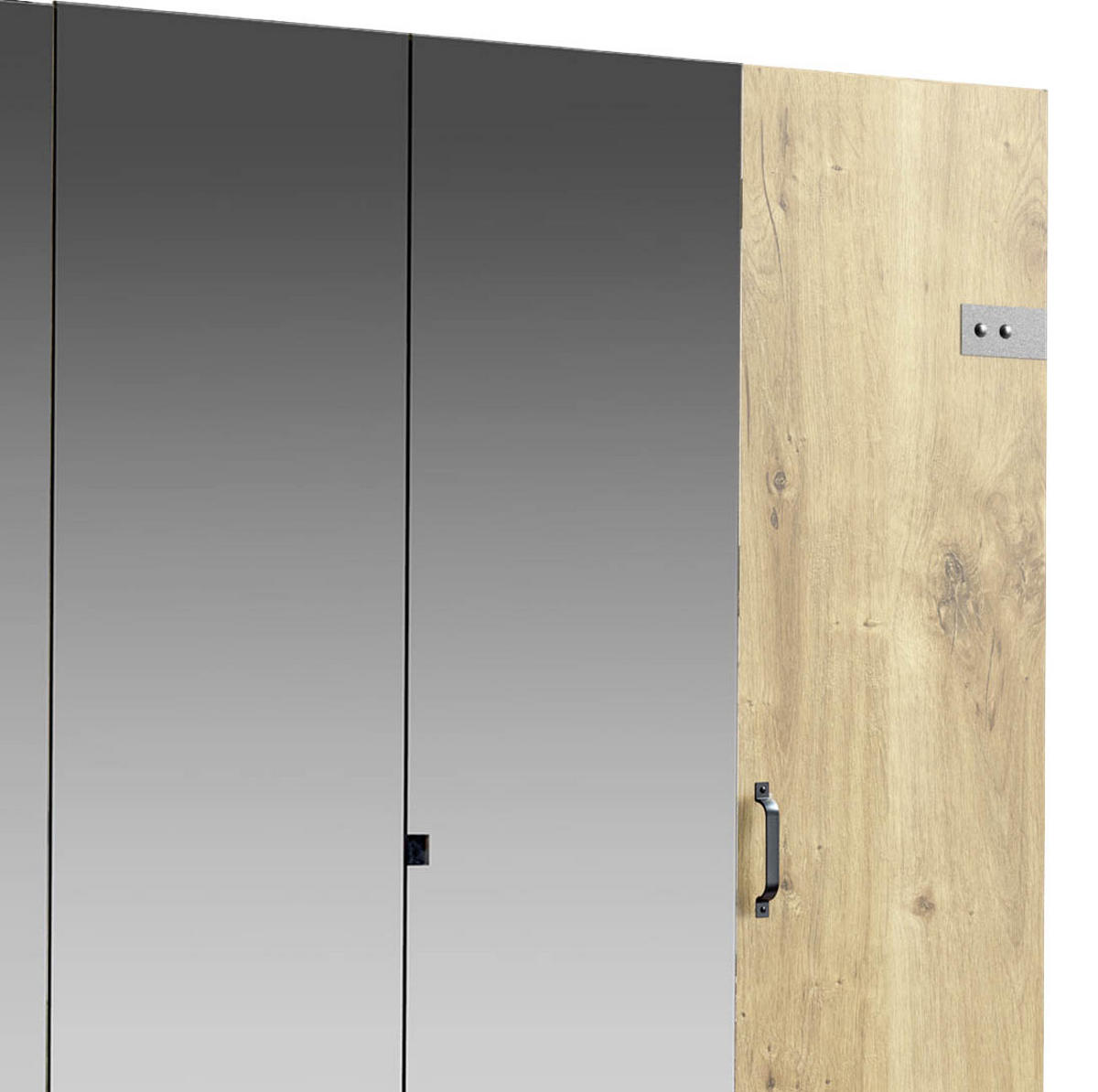 DREHTÜRENSCHRANK 300/216/58 cm 6-türig Eichefarben, Graphitfarben  - Eichefarben/Graphitfarben, Basics, Holzwerkstoff/Metall (300/216/58cm) - MID.YOU