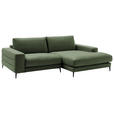 ECKSOFA  in Velours Grün  253/177 cm  - Schwarz/Grün, Design, Textil/Metall (253/177cm) - Dieter Knoll