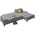 ECKSOFA Grau Webstoff  - Schwarz/Grau, Design, Textil/Metall (315/212cm) - Carryhome