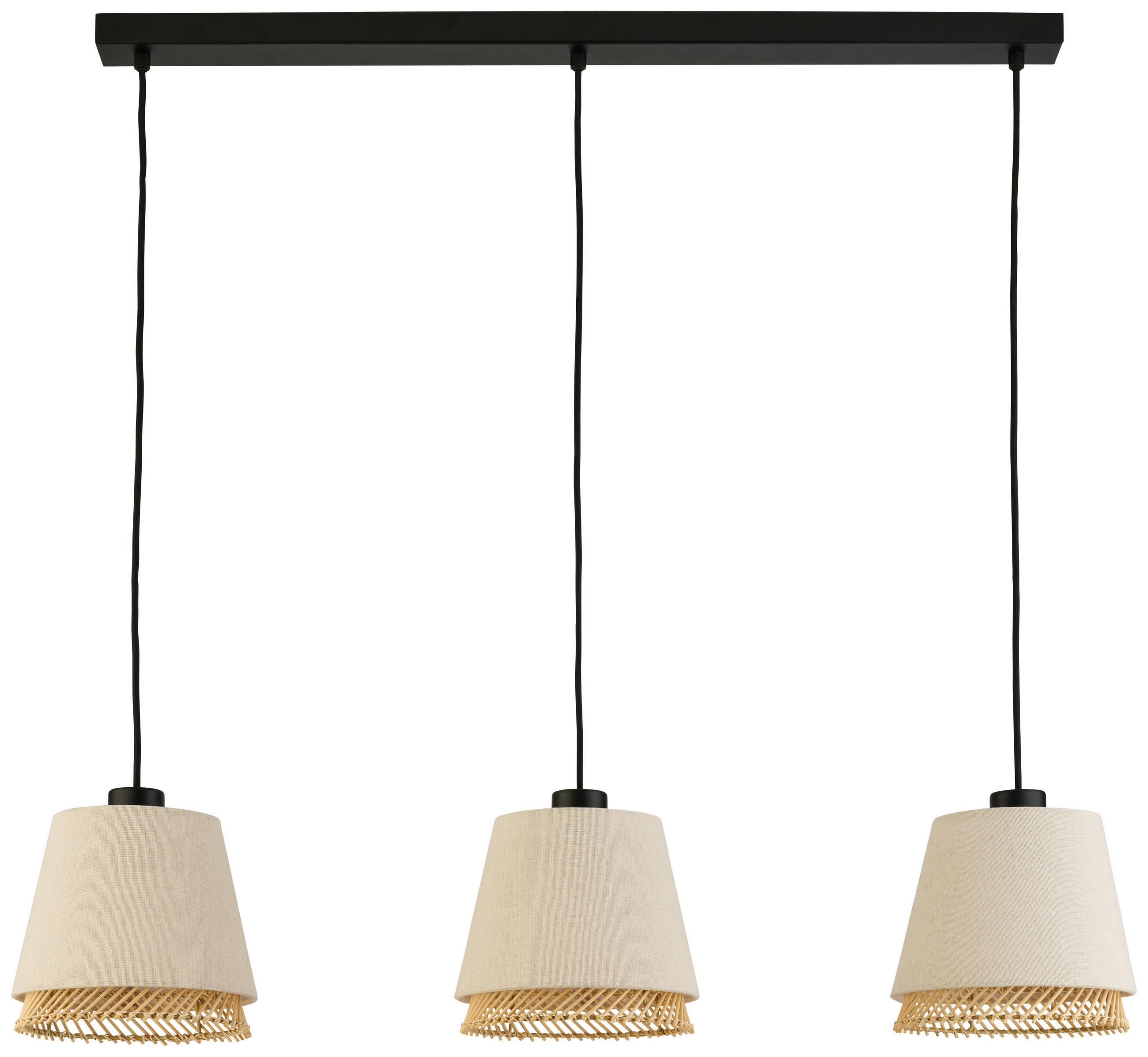 HÄNGELEUCHTE 89/19/110 cm  - Schwarz/Braun, Basics, Holz/Textil (89/19/110cm)