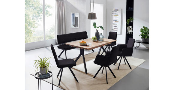 SITZBANK 140/86/60 cm in Anthrazit, Schwarz - Anthrazit/Schwarz, MODERN, Textil/Metall (140/86/60cm) - Cantus
