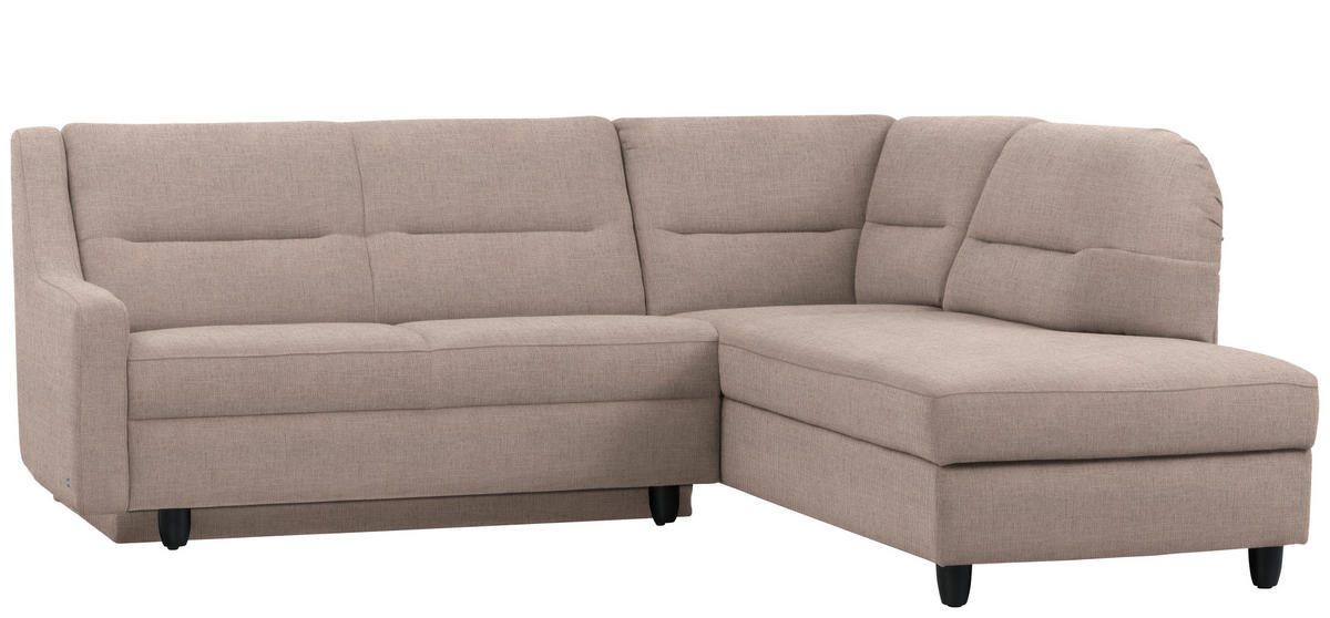 ECKSOFA in Chenille Schlammfarben  226/208 cm  - Schlammfarben/Schwarz, KONVENTIONELL, Textil (226/208cm) - Sedda