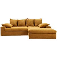ECKSOFA Goldfarben Cord  - Goldfarben/Schwarz, MODERN, Kunststoff/Textil (278/200cm) - Livetastic