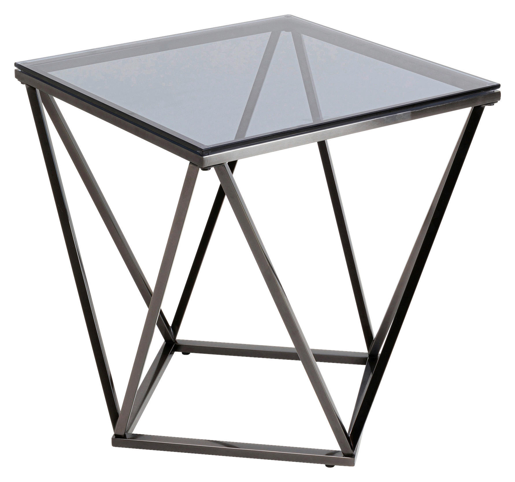BEISTELLTISCH 50/50/55 cm Schwarz  - Schwarz, Basics, Glas/Metall (50/50/55cm) - Kare-Design