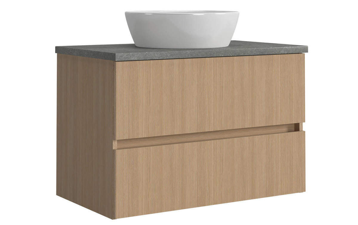 WASCHTISCHKOMBI 80 cm  - Eichefarben/Weiß, KONVENTIONELL, Keramik/Holzwerkstoff (80cm) - Xora