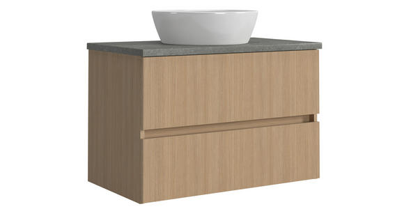 WASCHTISCHKOMBI 80 cm  - Eichefarben/Weiß, KONVENTIONELL, Keramik/Holzwerkstoff (80cm) - Xora