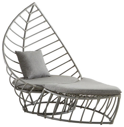 RELAXAČNÉ KRESLO, kov, plast, textil - sivá/antracitová, Design, kov/textil (150/150/120cm) - Amatio