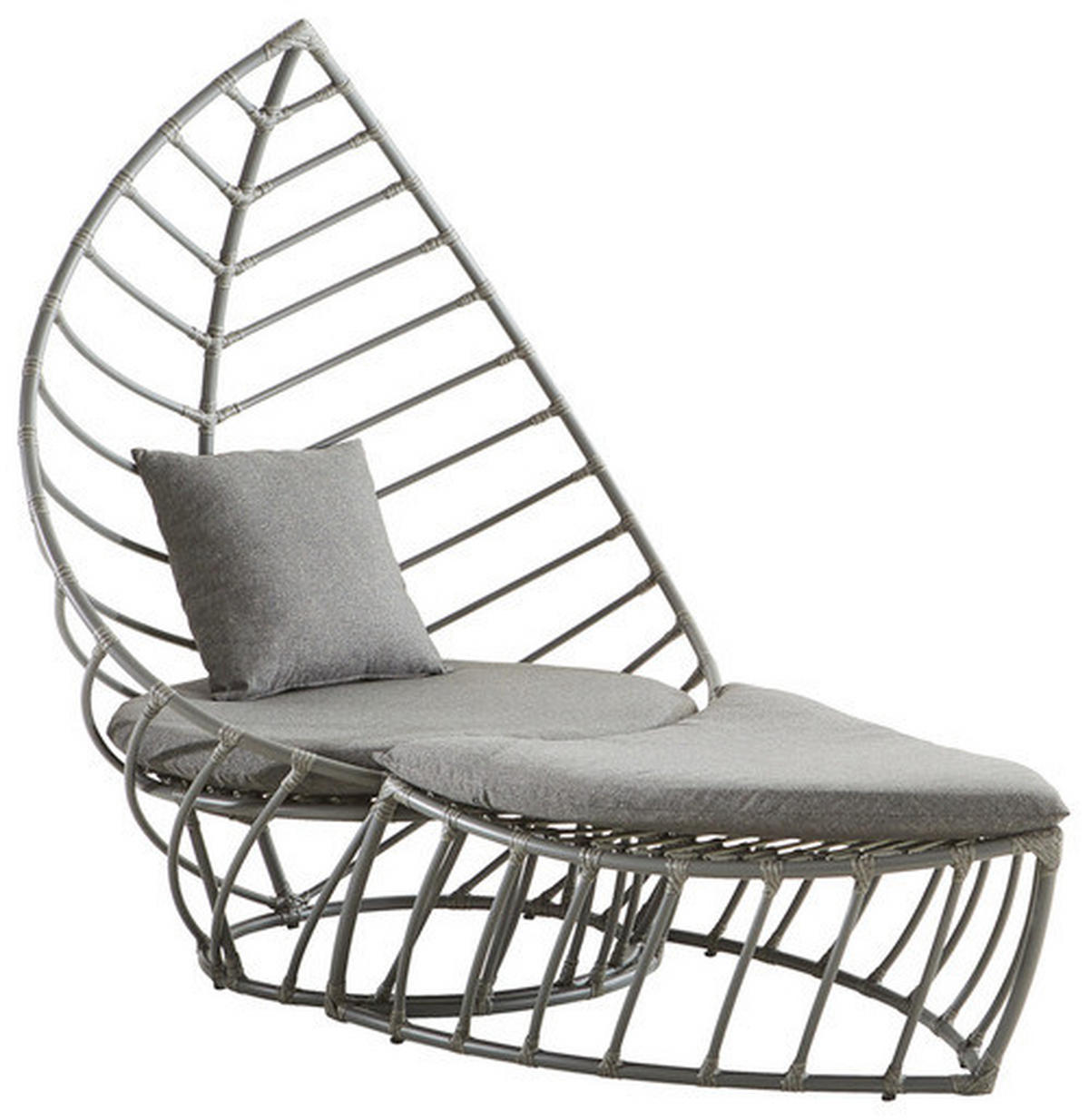 RELAXAČNÉ KRESLO, kov, plast, textil - sivá/antracitová, Design, kov/textil (150/150/120cm) - Amatio