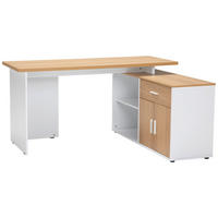 ECKSCHREIBTISCH 150/119/75 cm  in Weiß, Eiche Bianco  - Eiche Bianco/Silberfarben, Design, Holzwerkstoff/Kunststoff (150/119/75cm) - Xora