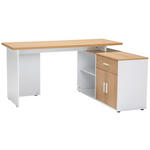 ECKSCHREIBTISCH 150/119/75 cm  in Weiß, Eiche Bianco  - Eiche Bianco/Silberfarben, Design, Holzwerkstoff/Kunststoff (150/119/75cm) - Xora