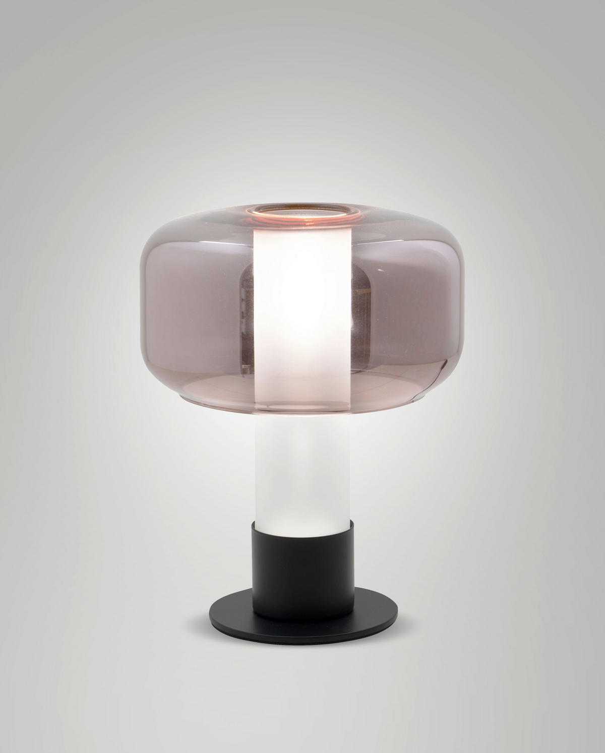 TISCHLEUCHTE Flick 22/28 cm   - Rotbraun/Schwarz, LIFESTYLE, Glas/Metall (22/28cm) - Fabas Luce