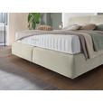 BOXSPRINGBETT 200/200 cm  in Elfenbein  - Elfenbein/Schwarz, Design, Kunststoff/Textil (200/200cm) - Johann Jakob
