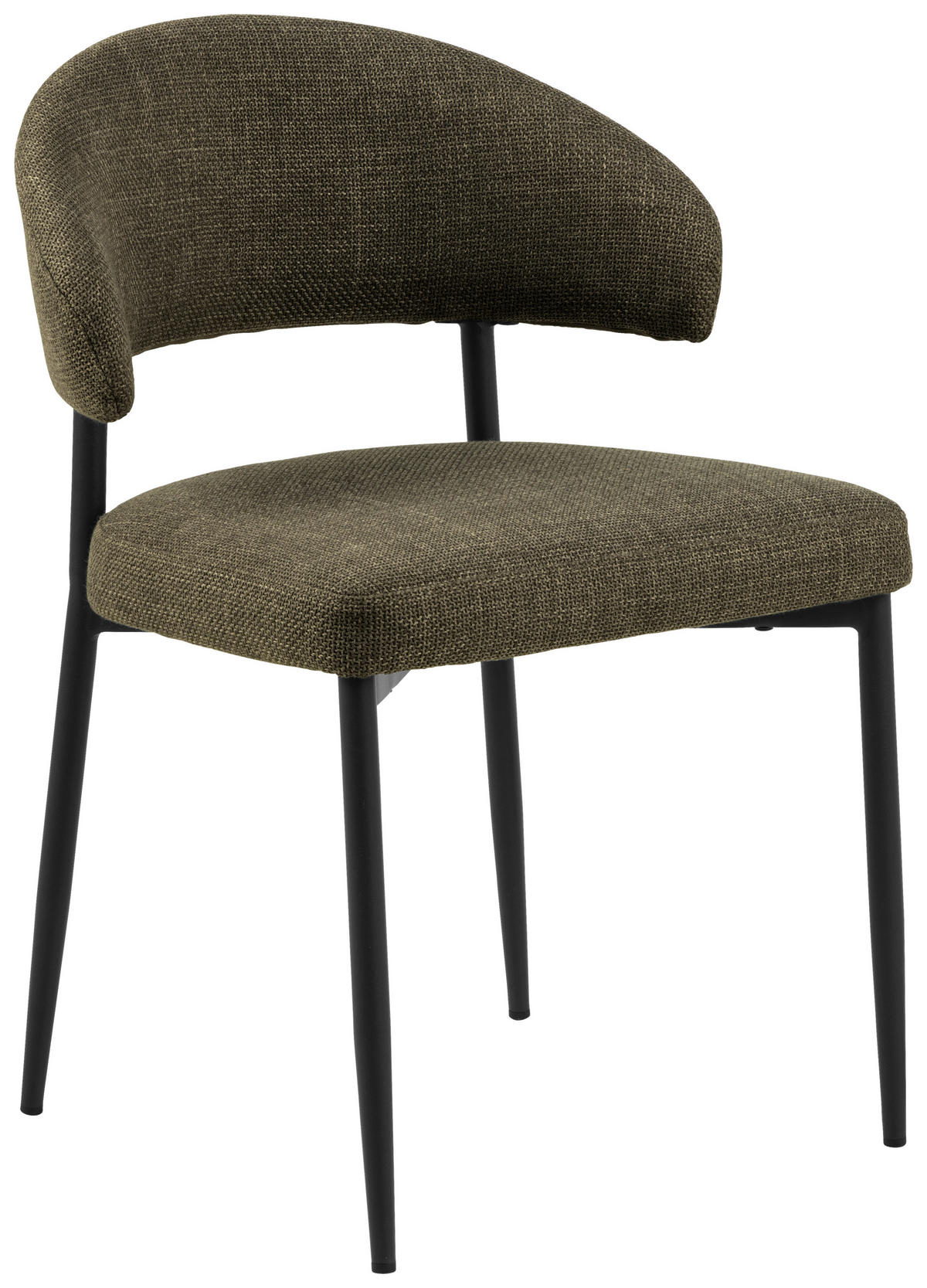 STUHL  in Struktur  - Schwarz/Grün, Design, Textil/Metall (56/77/55cm) - MID.YOU
