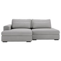 ECKSOFA in Cord Grau  - Schwarz/Grau, Design, Kunststoff/Textil (158/223cm) - Lomoco