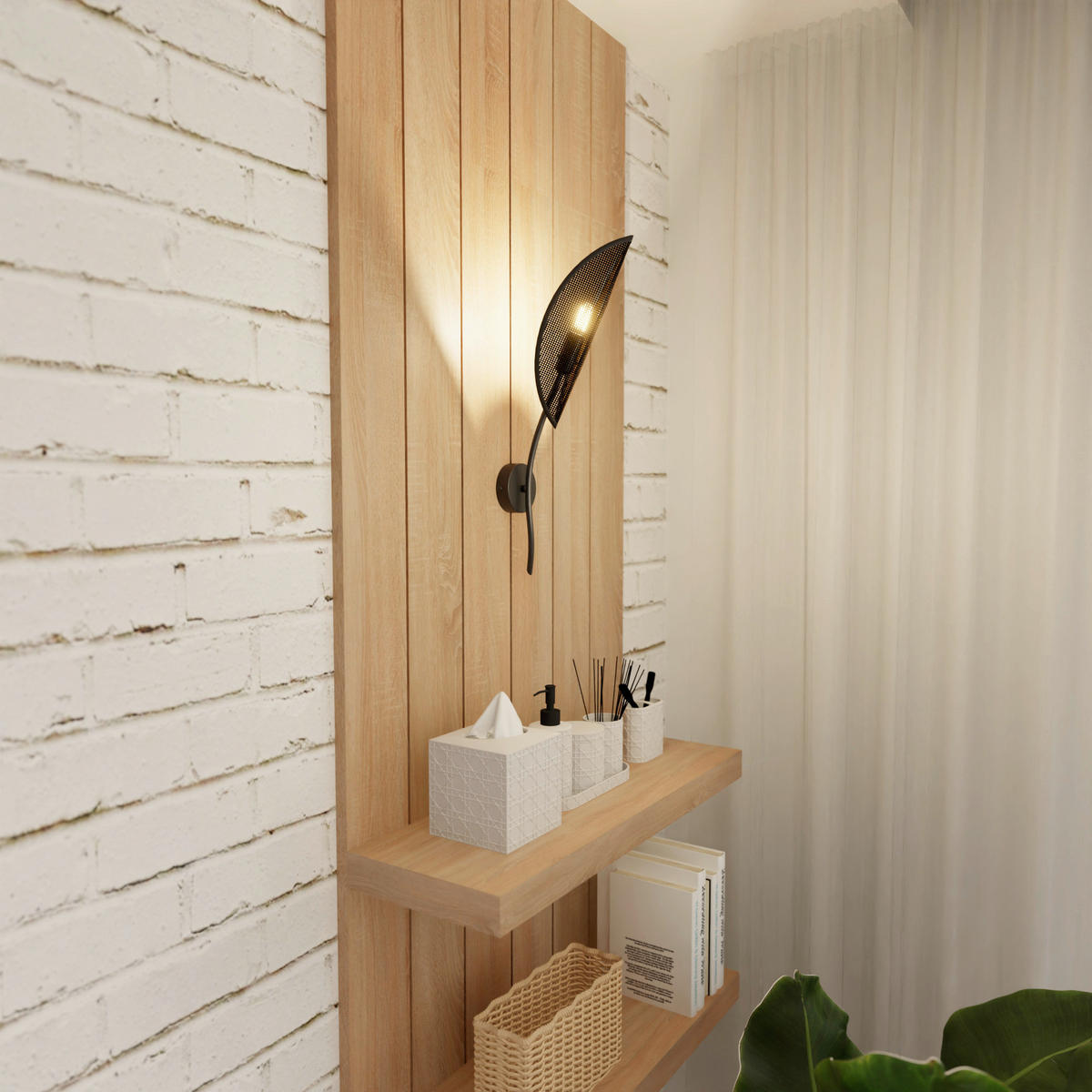 WANDLEUCHTE  12/12/51 cm    - Senfgelb/Schwarz, LIFESTYLE, Textil/Metall (12/12/51cm)