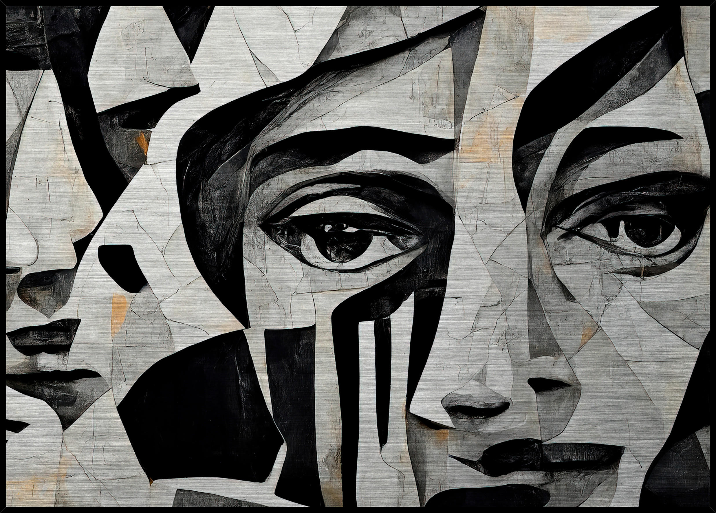 METALLBILD Abstraktes 70,7/50,7 cm  - Multicolor/Schwarz, Basics, Holzwerkstoff/Metall (70,7/50,7cm) - Monee