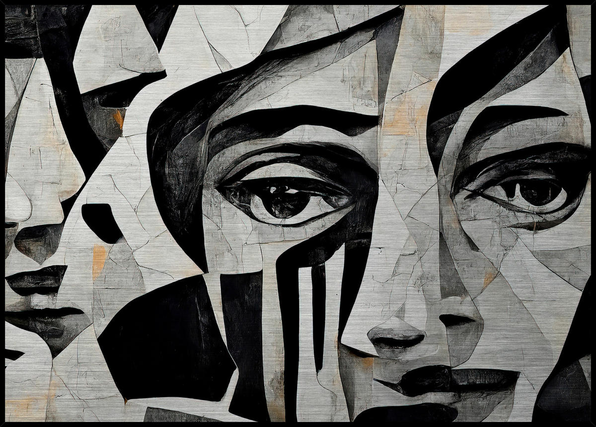 METALLBILD Abstraktes 70,7/50,7 cm  - Multicolor/Schwarz, Basics, Holzwerkstoff/Metall (70,7/50,7cm) - Monee