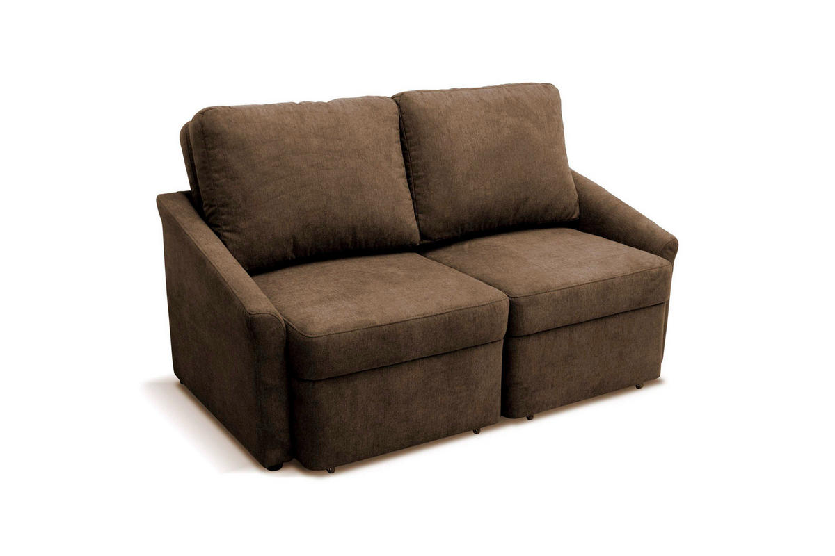 SCHLAFSOFA Mikrofaser Braun  - Beige/Schwarz, Basics, Kunststoff/Textil (168/86/96cm) - MID.YOU