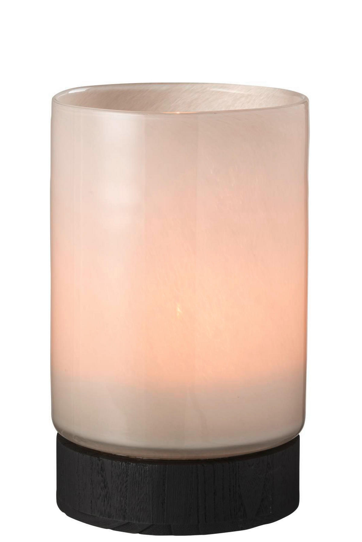 TEELICHTHALTER - Schwarz/Grau, Romantik / Landhaus, Glas/Holz (20/20/31,5cm) - Ambia Home