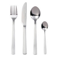 BESTECK-SET Groovy 48-teilig Edelstahl  12 Personen  - Edelstahlfarben, Basics, Metall (28/26/8cm) - Aida
