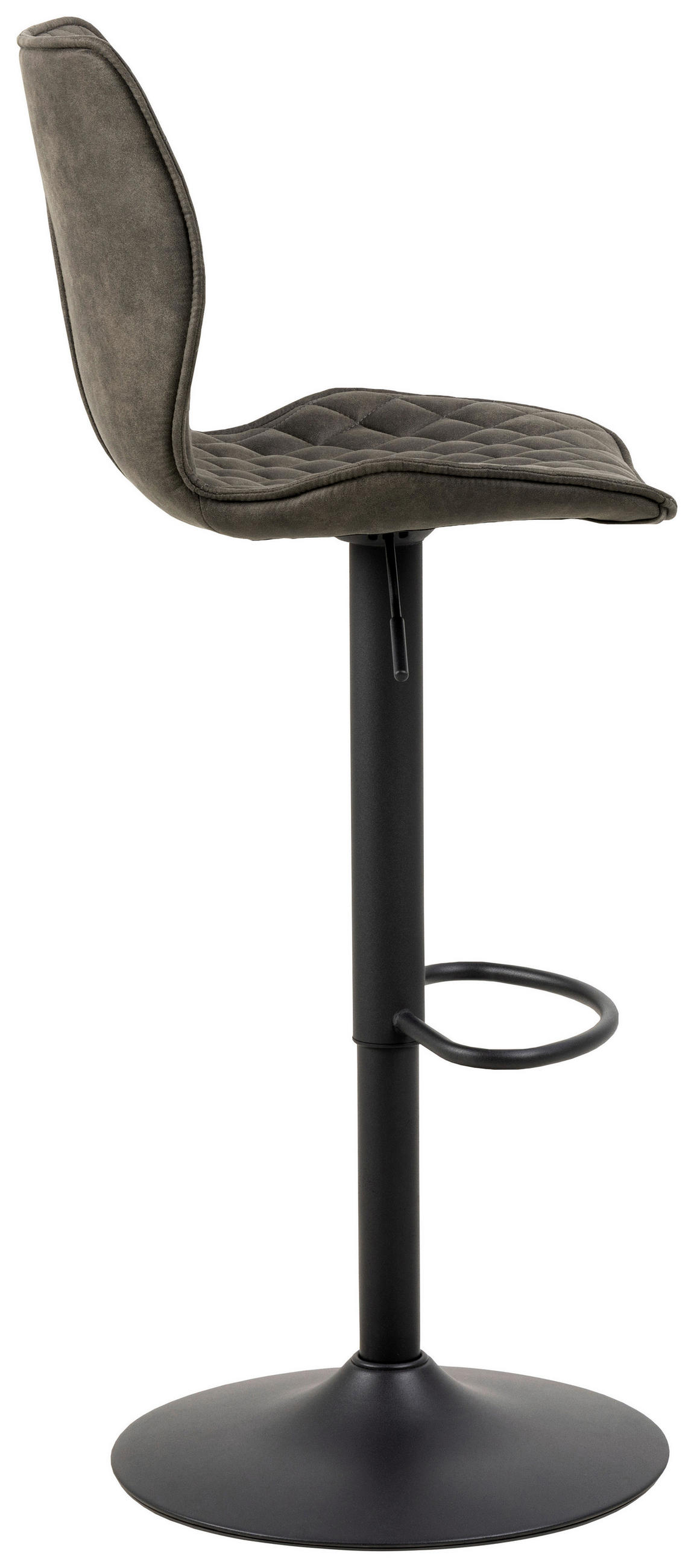 TABURET DE BAR in textil antracit  - antracit/negru, Modern, metal/textil (45,5/116/50,5cm) - MID.YOU