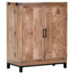 BAR Mangoholz massiv Naturfarben  - Schwarz/Naturfarben, Design, Holz/Metall (100-150/122/55cm) - Landscape