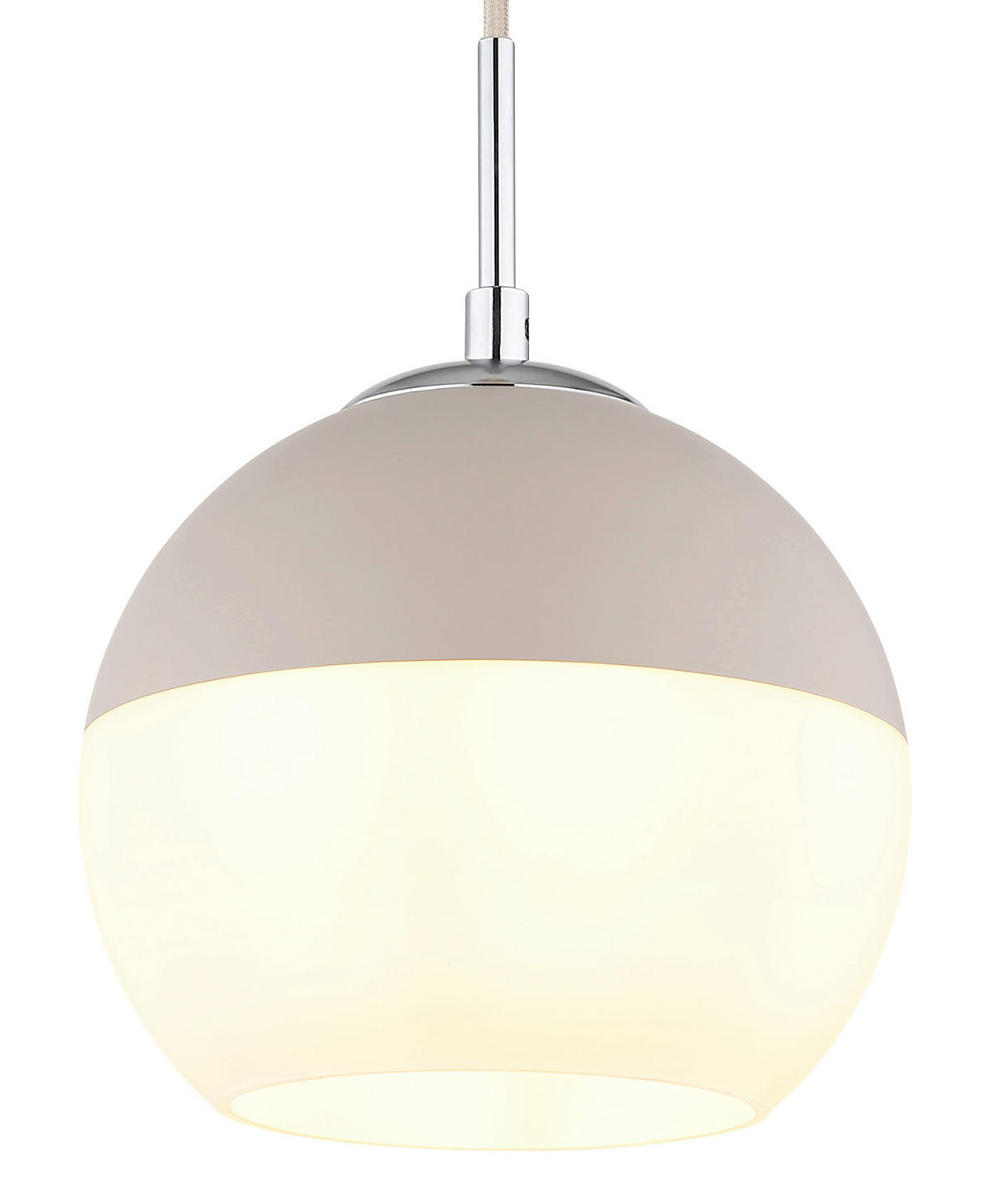 ZÁVĚSNÉ SVÍTIDLO, 20/120 cm  - bílá/opál, Design, kov/textil (20/120cm) - Globo