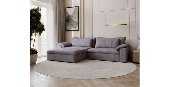 ECKSOFA  in Webstoff Grau, Lila  198/306 cm  - Lila/Schwarz, MODERN, Kunststoff/Textil (198/306cm) - Carryhome