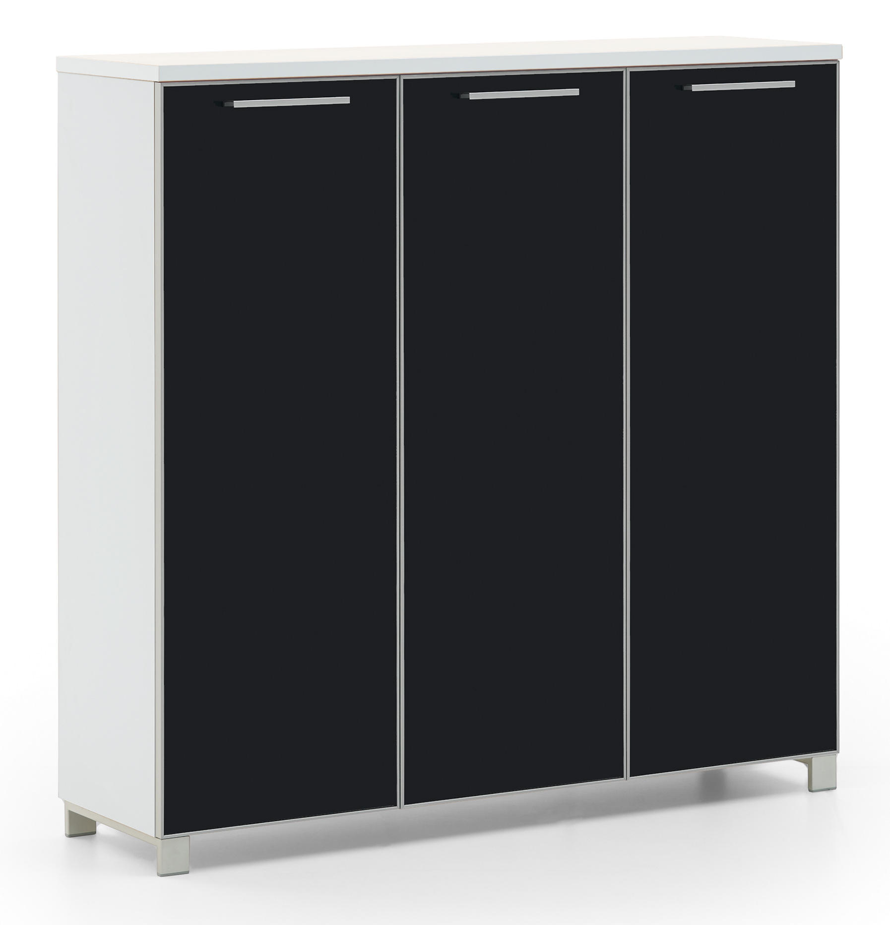 SCHUHSCHRANK 126/126/37 cm  - Chromfarben/Anthrazit, Design, Glas/Holzwerkstoff (126/126/37cm) - Novel