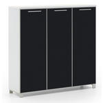 SCHUHSCHRANK Santina  in 126/126/37 cm  - Chromfarben/Anthrazit, Design, Glas/Holzwerkstoff (126/126/37cm) - Novel