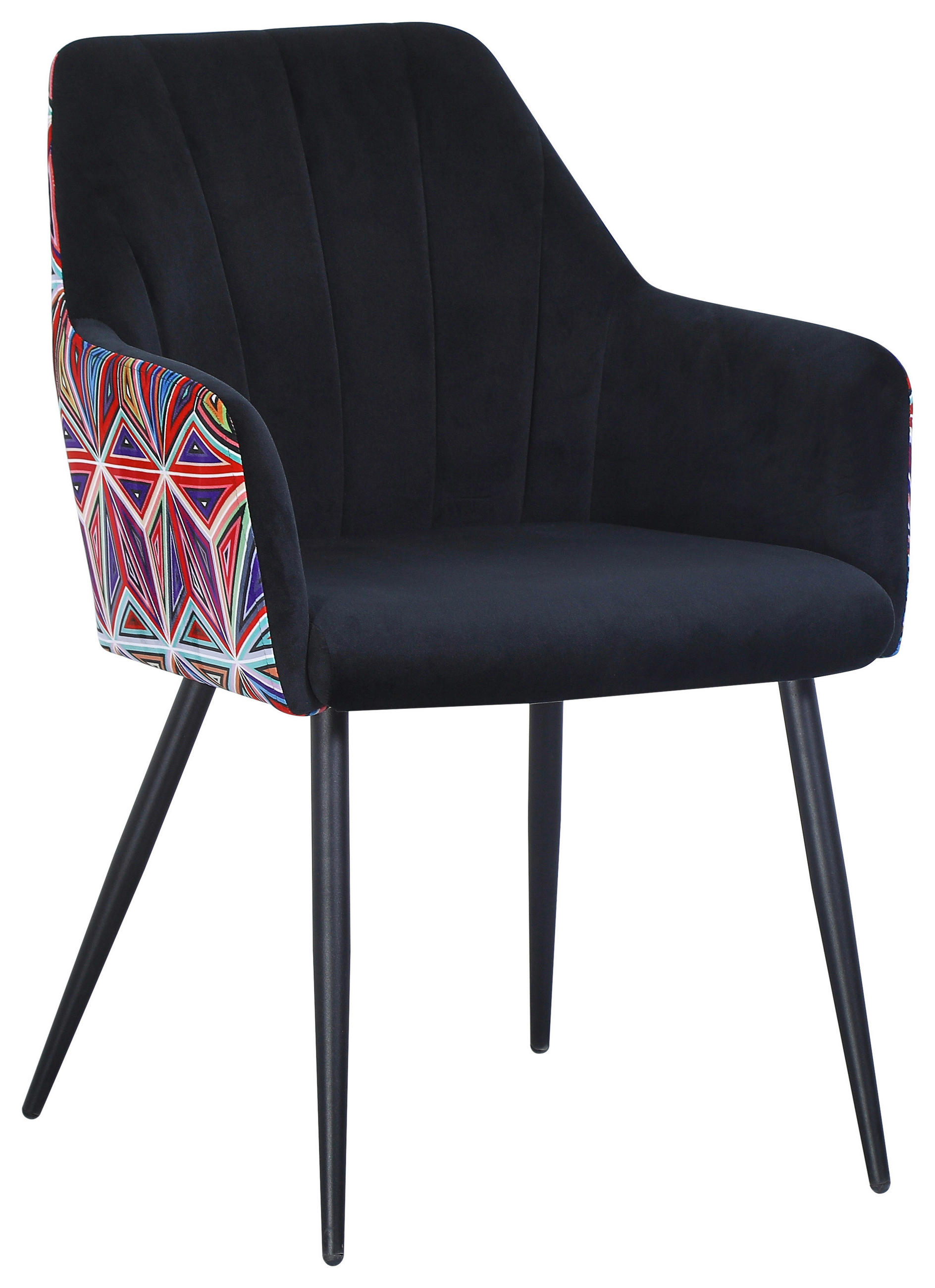 ARMLEHNSTUHL  in Eisen Samt  - Multicolor/Schwarz, MODERN, Textil/Metall (60/84/62cm) - MID.YOU