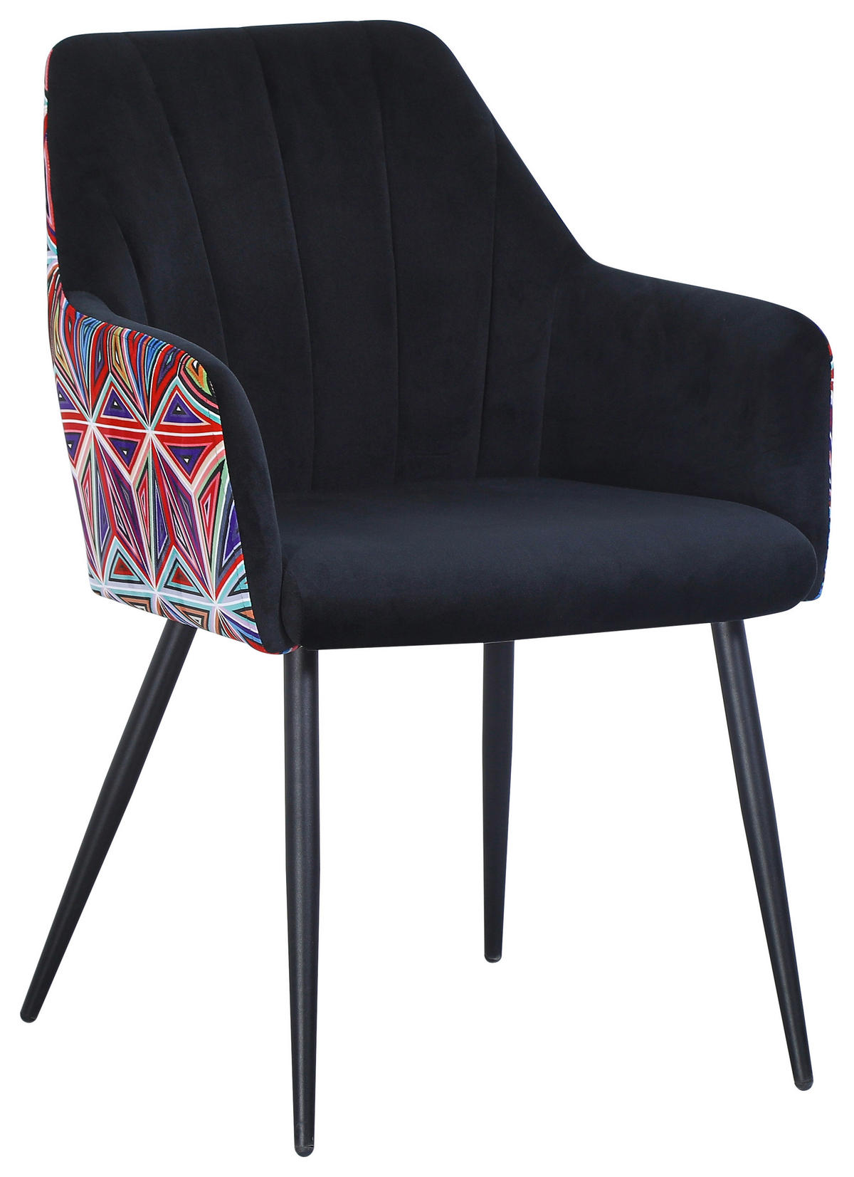 ARMLEHNSTUHL  in Eisen Samt  - Multicolor/Schwarz, MODERN, Textil/Metall (60/84/62cm) - MID.YOU