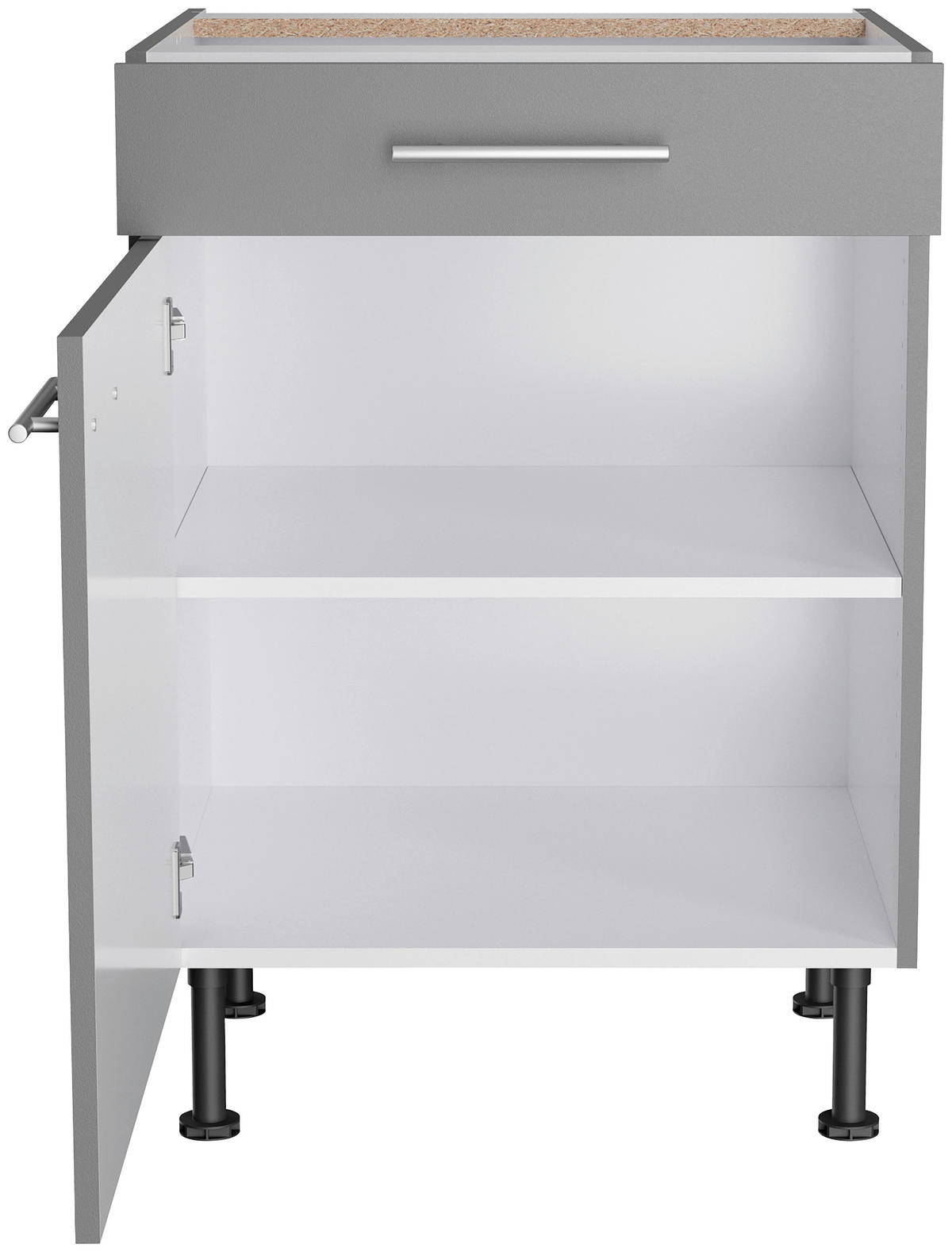 ECKKÜCHE 200/270 cm  in Grau  - Edelstahlfarben/Anthrazit, Basics, Holzwerkstoff/Metall (200/270cm) - Optifit