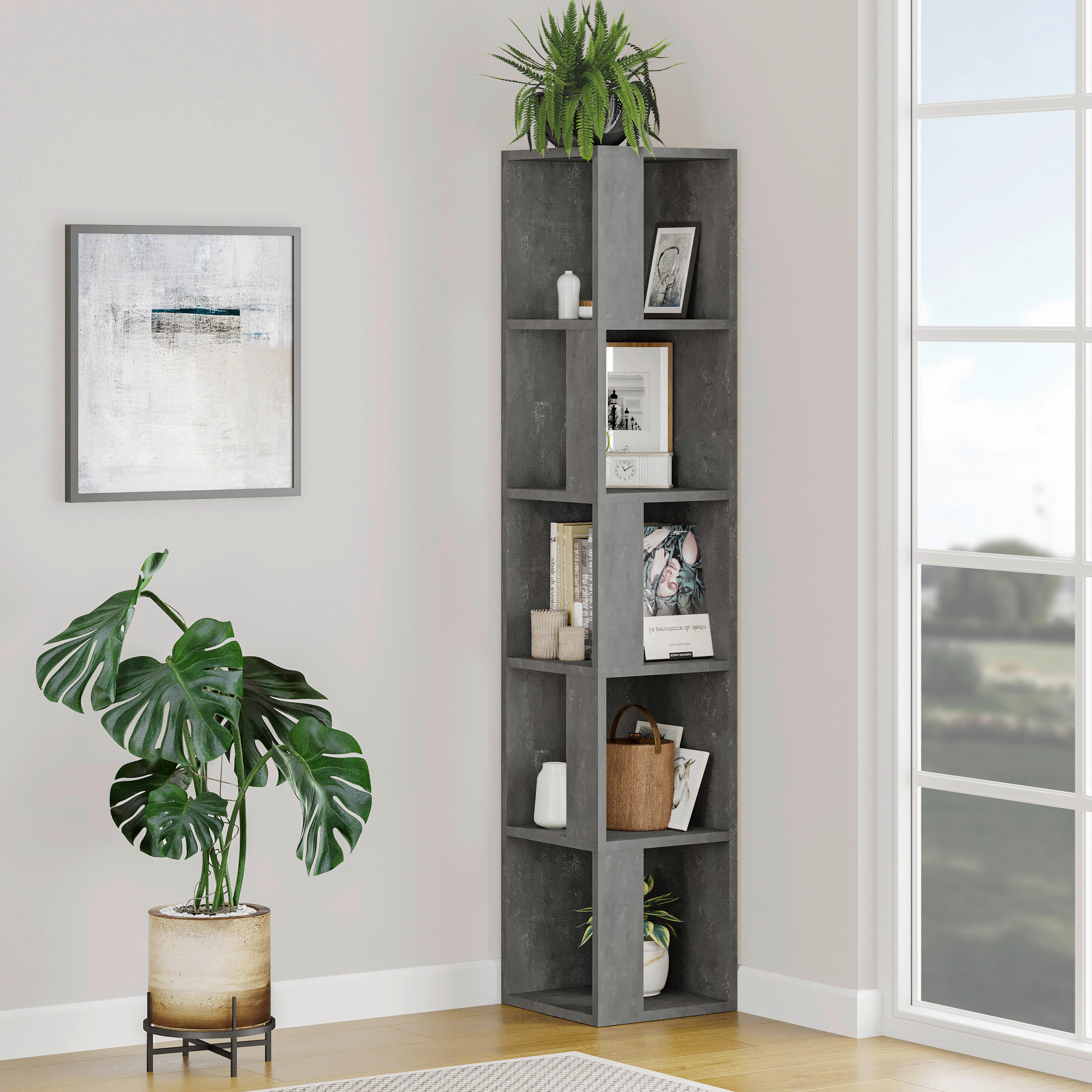 ECKREGAL in 32/159/32 cm Grau  - Grau, Design, Holzwerkstoff (32/159/32cm) - Livetastic