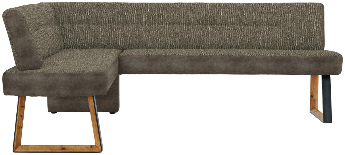 ECKBANK 173/215 cm  in Braun, Eichefarben  - Eichefarben/Schwarz, KONVENTIONELL, Holz/Textil (173/215cm) - Voleo