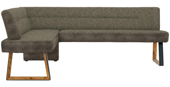 ECKBANK 173/215 cm  in Braun, Eichefarben  - Eichefarben/Schwarz, KONVENTIONELL, Holz/Textil (173/215cm) - Voleo