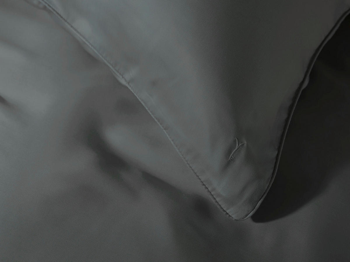 BETTWÄSCHE 2-teilig Suite-New-York Makosatin 135/200 cm  - Dunkelgrau, Basics, Textil (135/200cm)