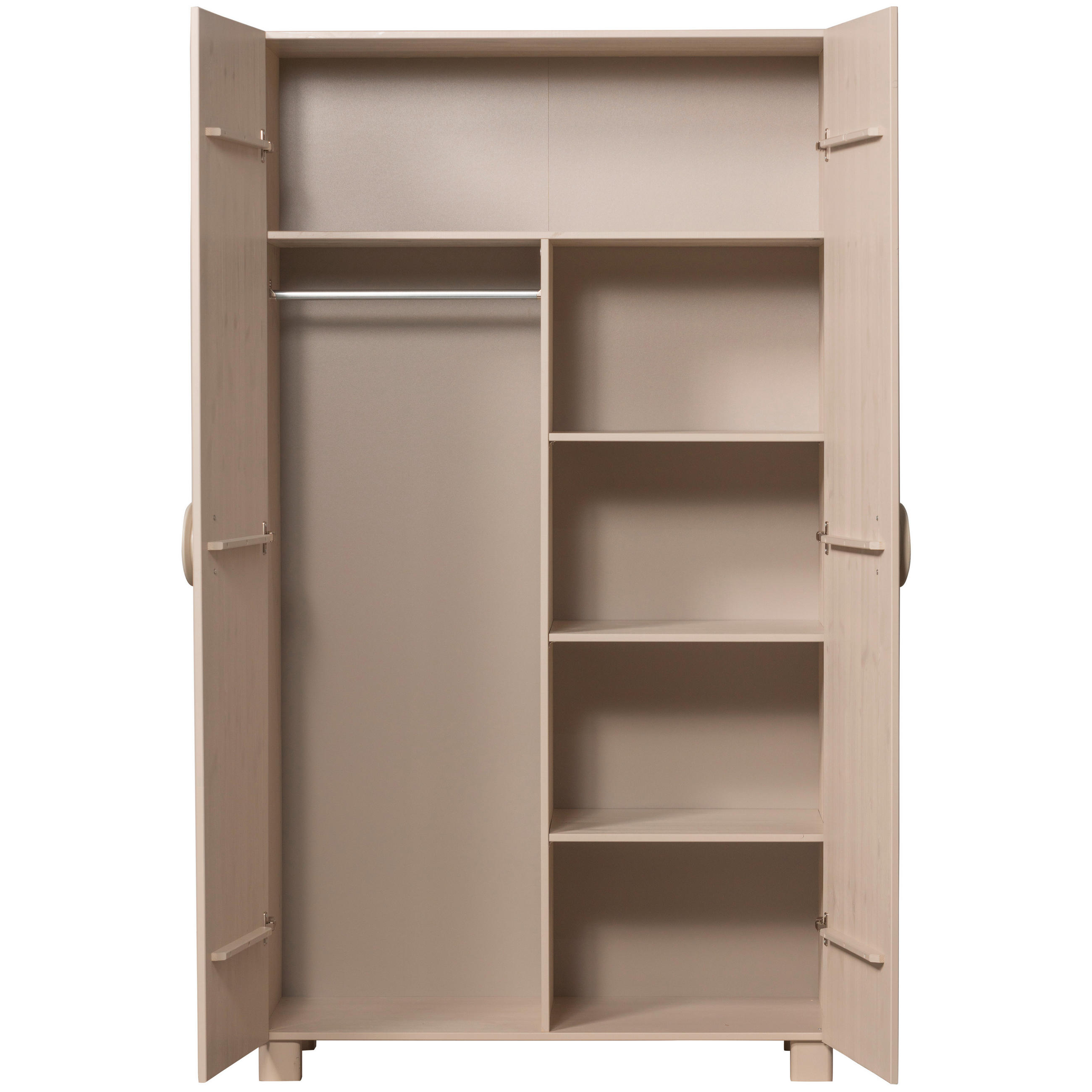 DREHTÜRENSCHRANK 110/200/55 cm 2-türig Hellgrau  - Hellgrau, Design, Holz (110/200/55cm) - Livetastic
