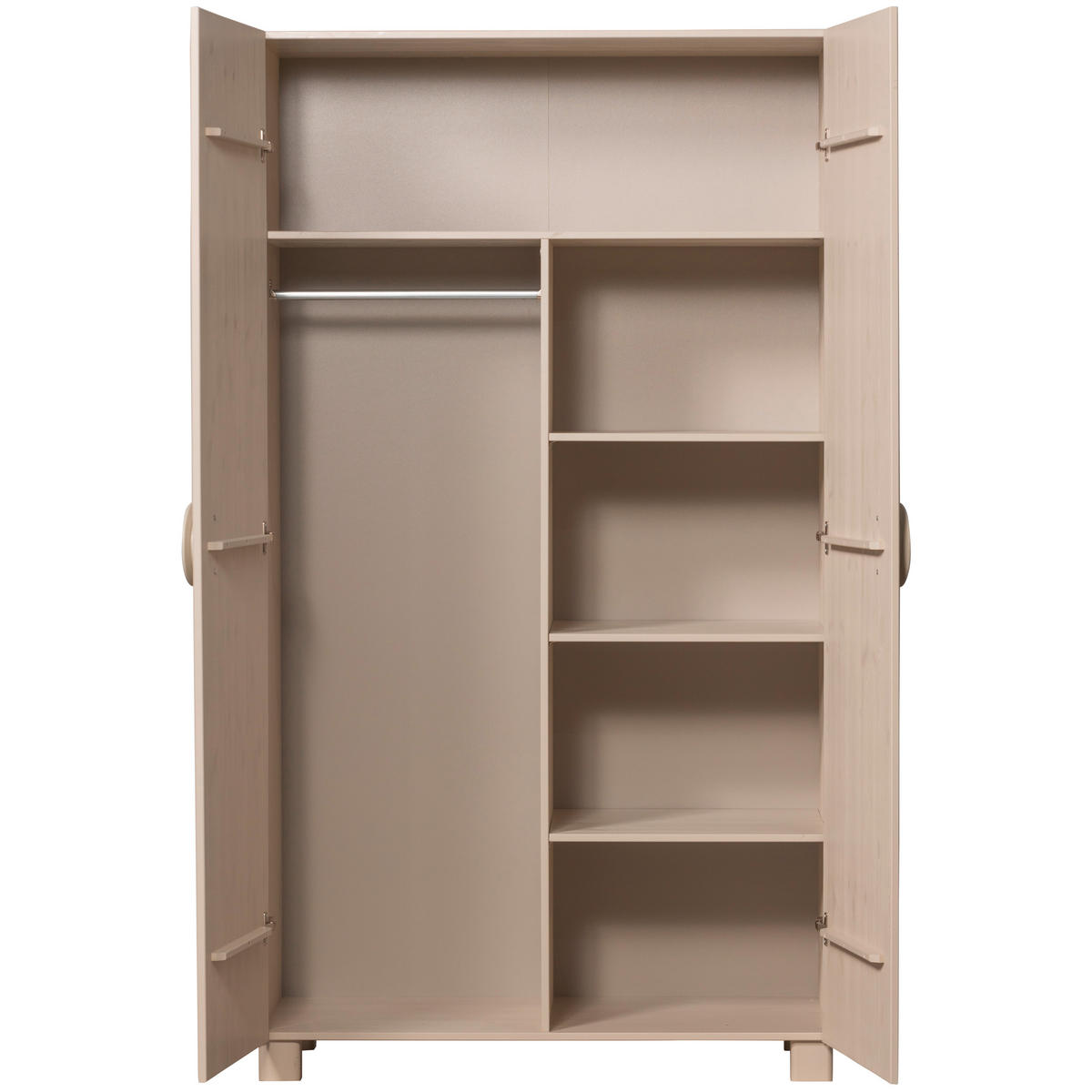 DREHTÜRENSCHRANK  in Hellgrau  - Hellgrau, Design, Holz (110/200/55cm) - Livetastic
