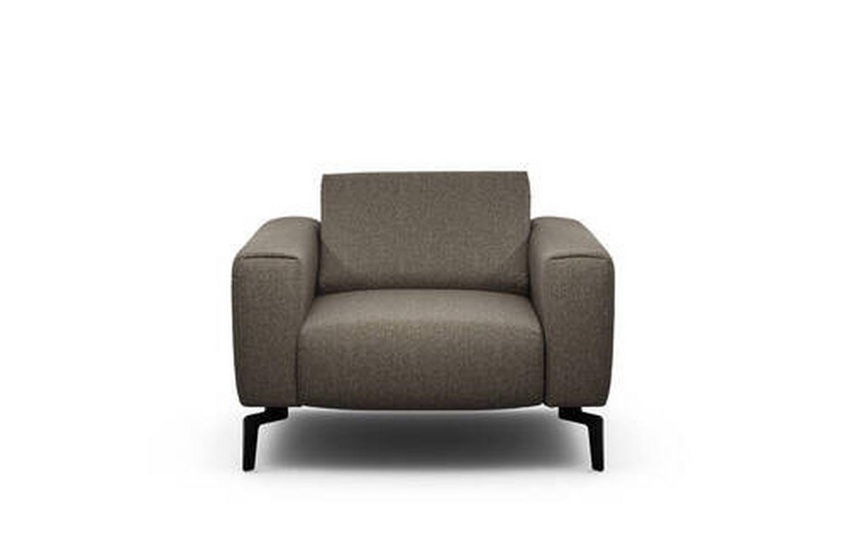 SESSEL in Chenille Braun  - Schwarz/Braun, Design, Textil/Metall (110/85/86-94cm) - SENSOO