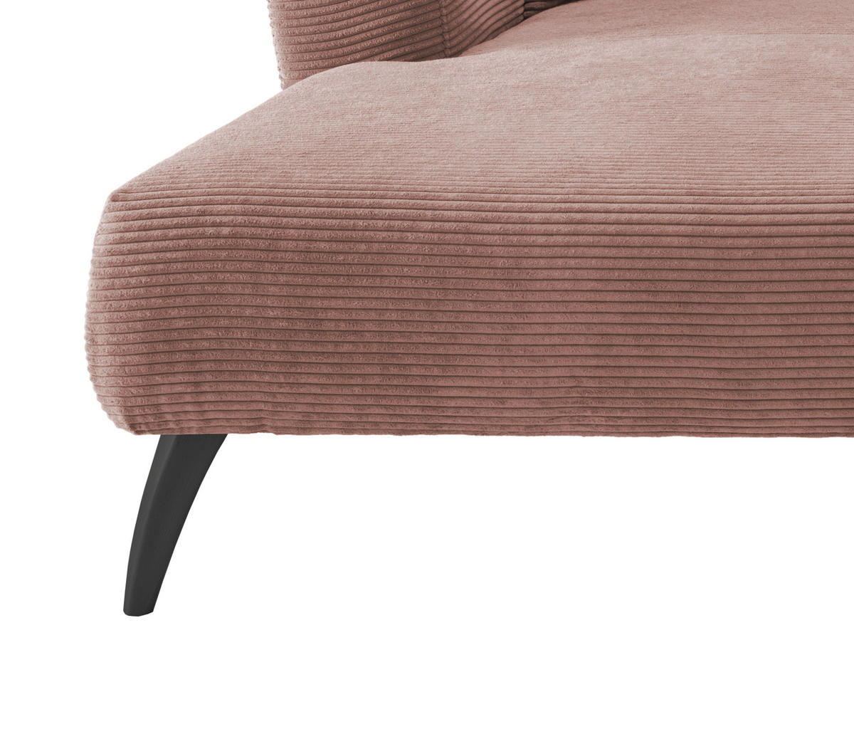 ECKSOFA in Cord Rosa  160/264 cm  - Schwarz/Rosa, MODERN, Holz/Textil (160/264cm) - MID.YOU