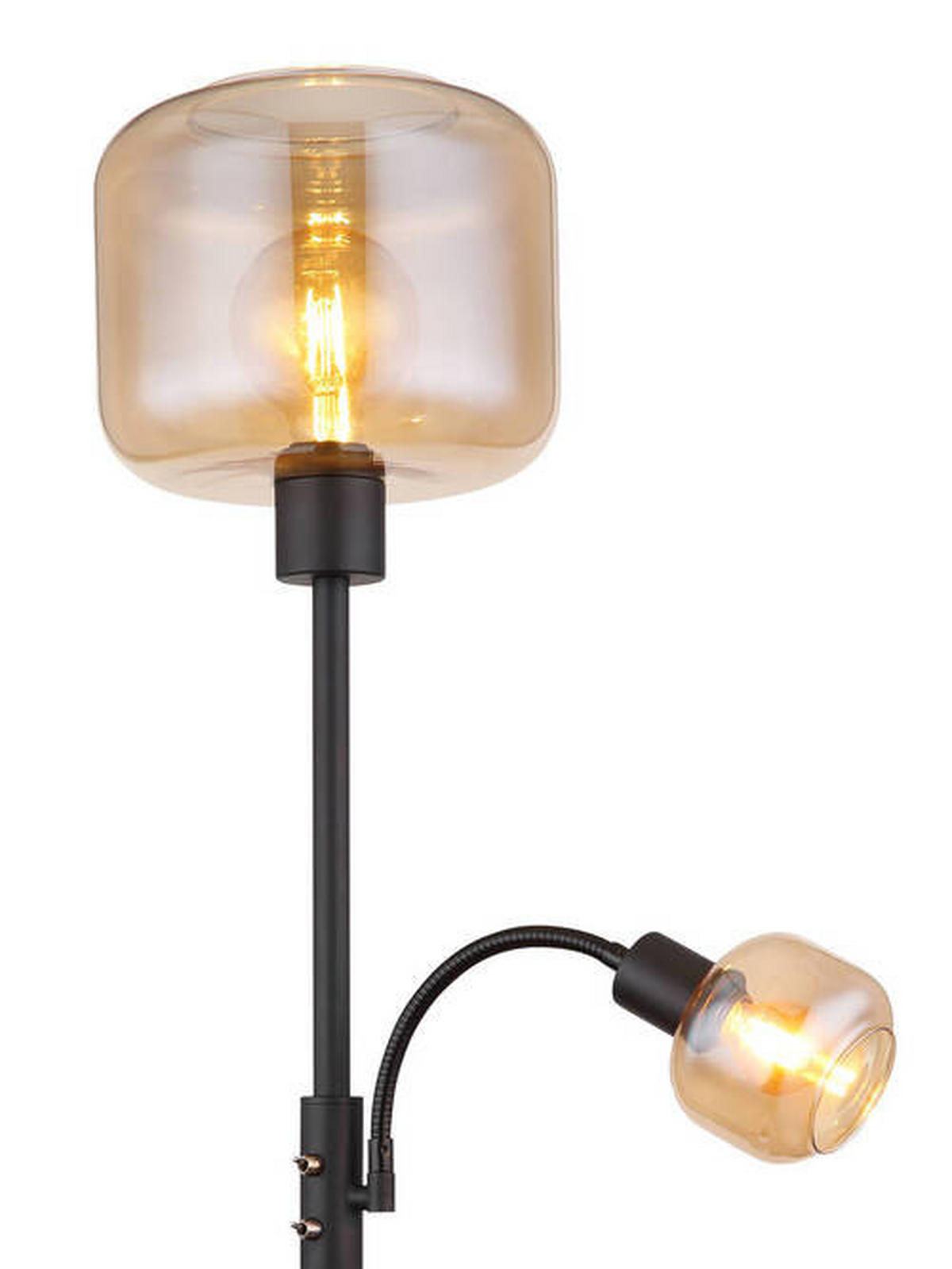 GOLVLAMPA Giuseppe 25/165 cm    - svart, Design, metall/glas (25/165cm) - Globo